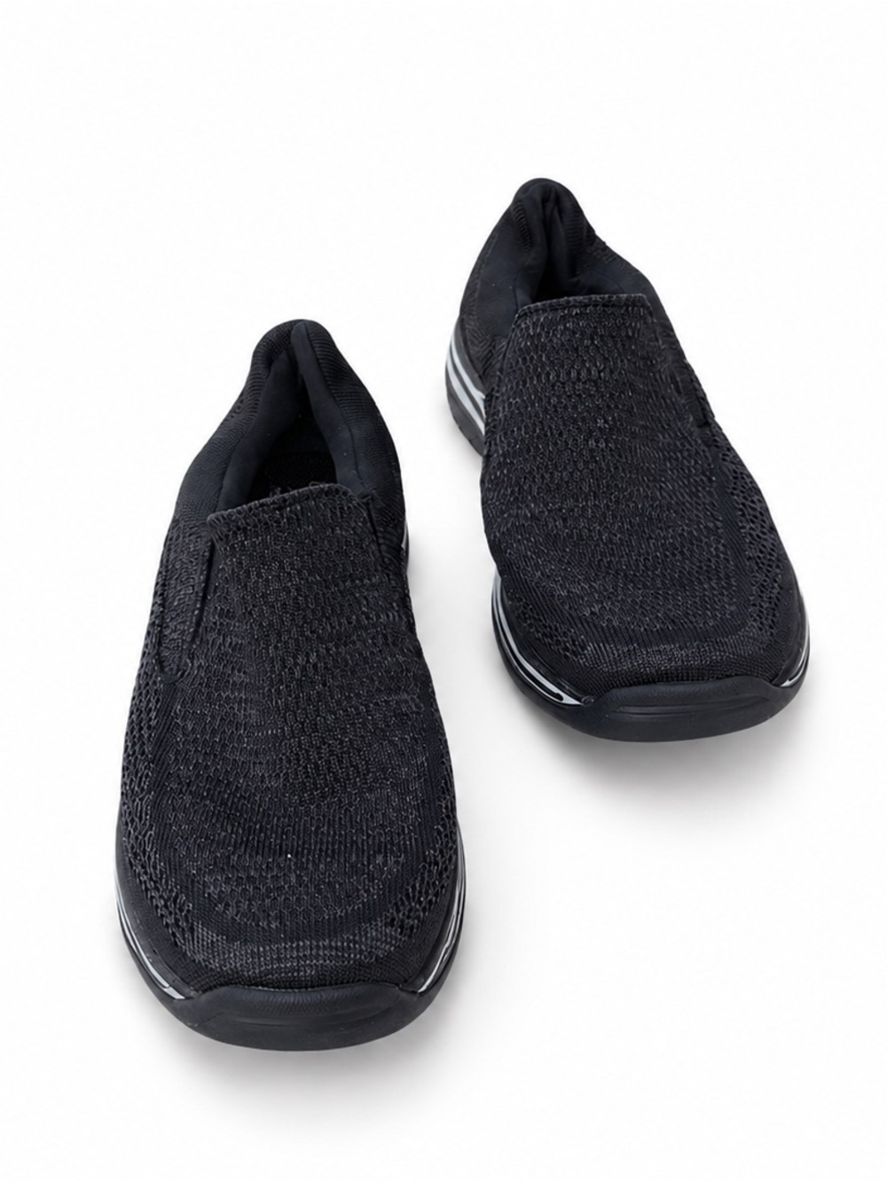 Skechers Men’s 9 Expected Gomel 65086 Black Relaxed Fit Memory Foam Slip Ons